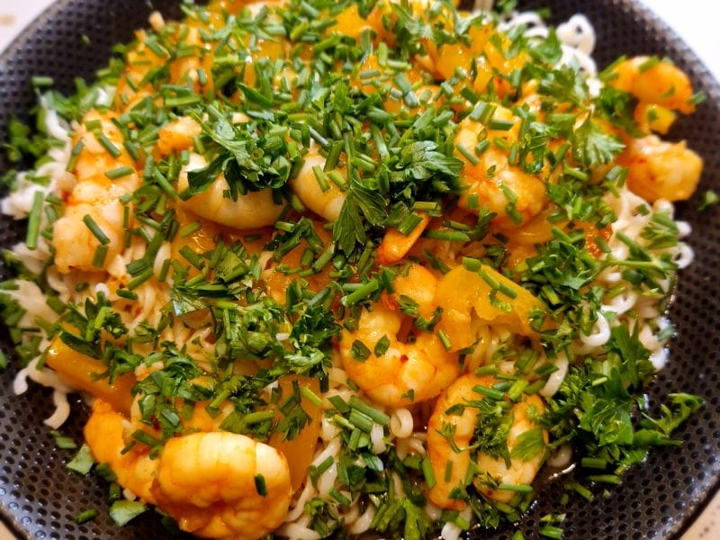 Cliquez pour zoomer ! Bo Bun de crevettes marinées Thermomix par naturailes