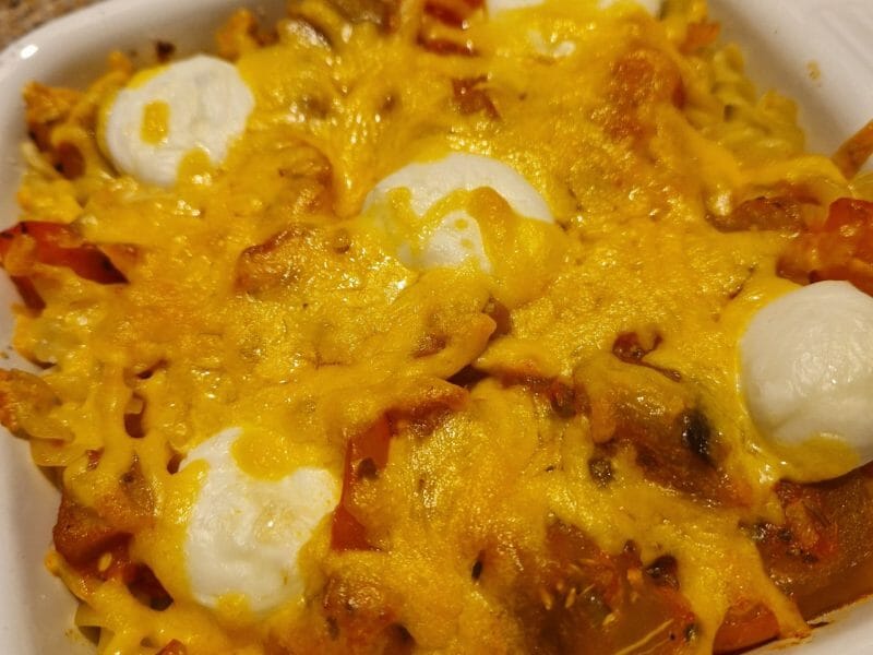 Cliquez pour zoomer ! Gratin de pâtes aux aubergines et tomates cerises Thermomix par naturailes