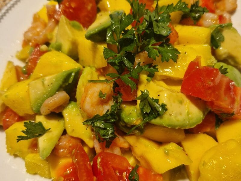 Cliquez pour zoomer ! Ceviche de crevettes, mangue, avocat Thermomix par naturailes