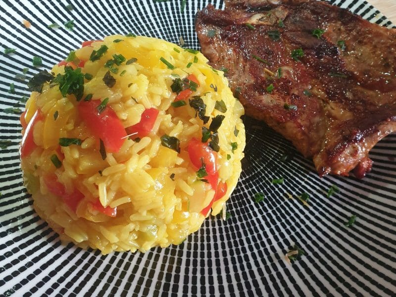 Cliquez pour zoomer ! Riz safrané aux petits légumes Thermomix par naturailes