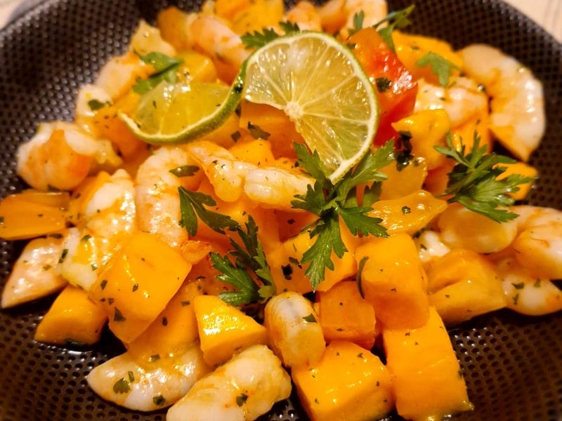 Cliquez pour zoomer ! Ceviche de crevettes, mangue, avocat Thermomix par naturailes