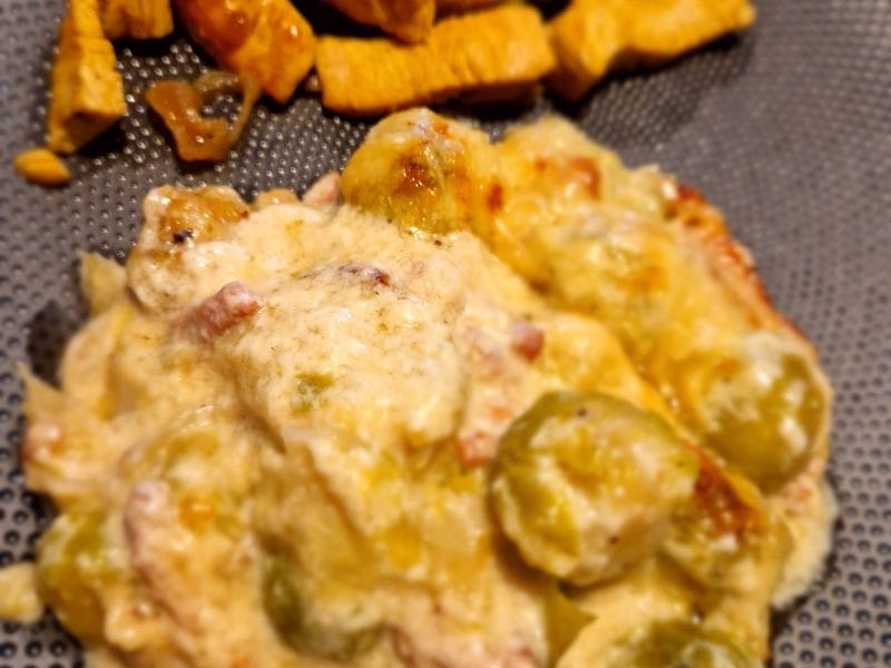 Cliquez pour zoomer ! Gratin de choux de Bruxelles au comté Thermomix par naturailes