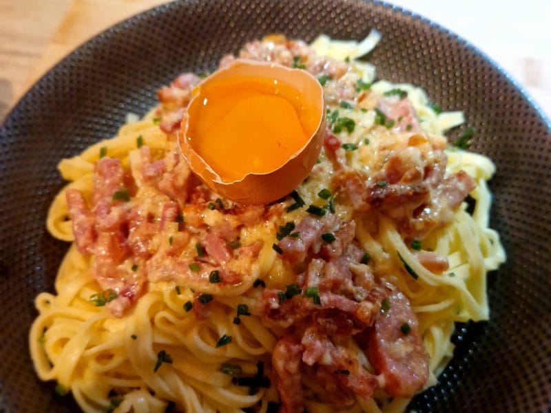 Cliquez pour zoomer ! Pâtes carbonara Thermomix par naturailes