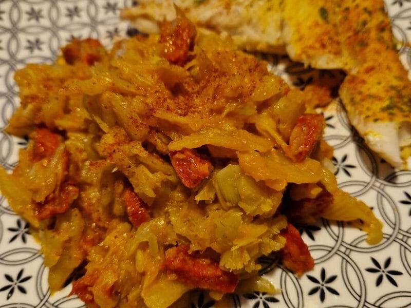 Cliquez pour zoomer ! Fondue de fenouil au chorizo Thermomix par naturailes