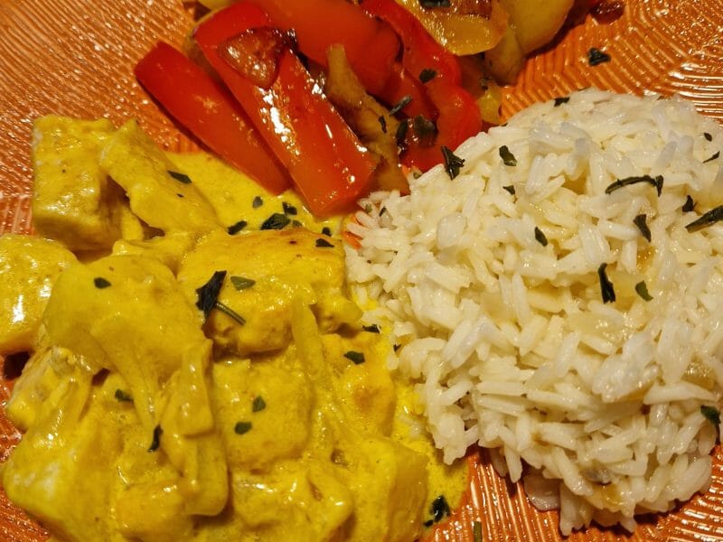 Cliquez pour zoomer ! Blancs de poulet sauce moutarde et curry Thermomix par naturailes