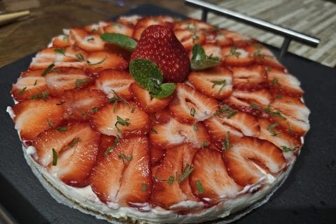 Cliquez pour zoomer ! Tarte aux fraises sans cuisson Thermomix par Vero