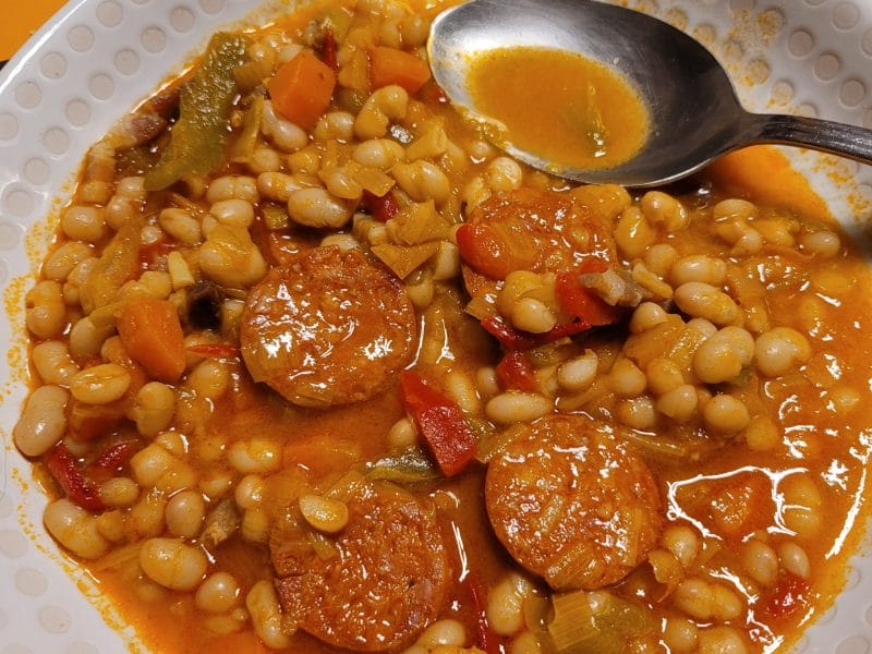 Cliquez pour zoomer ! Mijoté d’haricots blanc légumes et chorizo Thermomix par cindythermo