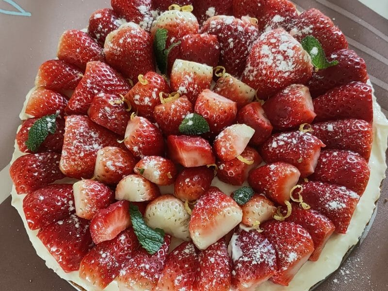Cliquez pour zoomer ! Tarte aux fraises sans cuisson Thermomix par gergere