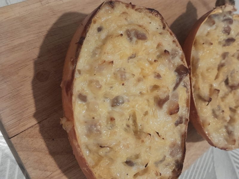 Cliquez pour zoomer ! Courge spaghetti à la crème et aux lardons Thermomix par lia32