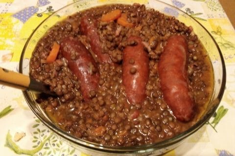Cliquez pour zoomer ! Lentilles et ses saucisses au Thermomix