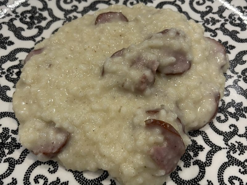 Cliquez pour zoomer ! Risotto à la saucisse fumée et au comté Thermomix par David