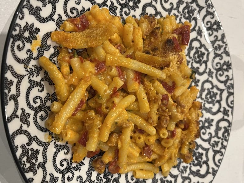 Cliquez pour zoomer ! Gratin de macaroni poivrons et chorizo Thermomix par David