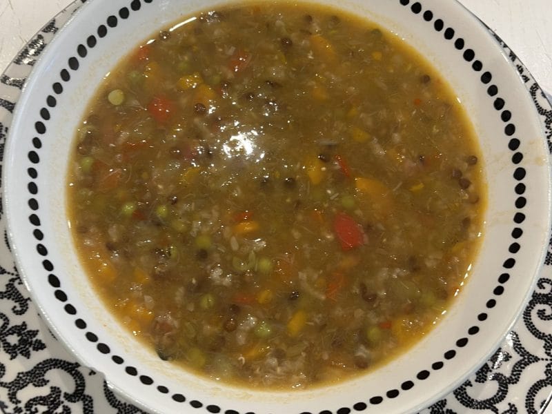 Cliquez pour zoomer ! Soupe de légumes aux lentilles et au riz Thermomix par David