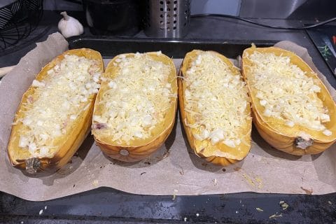 Cliquez pour zoomer ! Courge spaghetti à la crème et aux lardons Thermomix par David