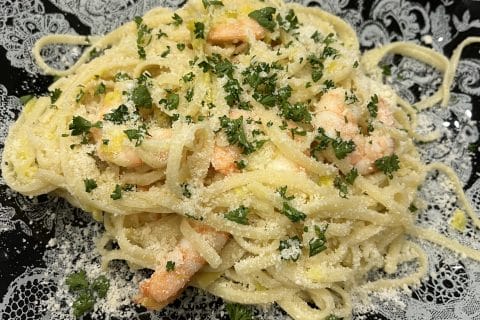Cliquez pour zoomer ! Linguine aux poireaux et aux crevettes Thermomix par David