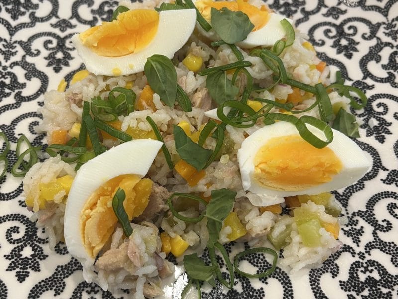 Cliquez pour zoomer ! Salade de riz au thon et aux légumes croquants Thermomix par David