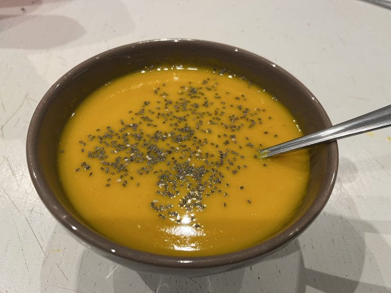 Cliquez pour zoomer ! Crème de potiron et carottes au lait de coco Thermomix par David