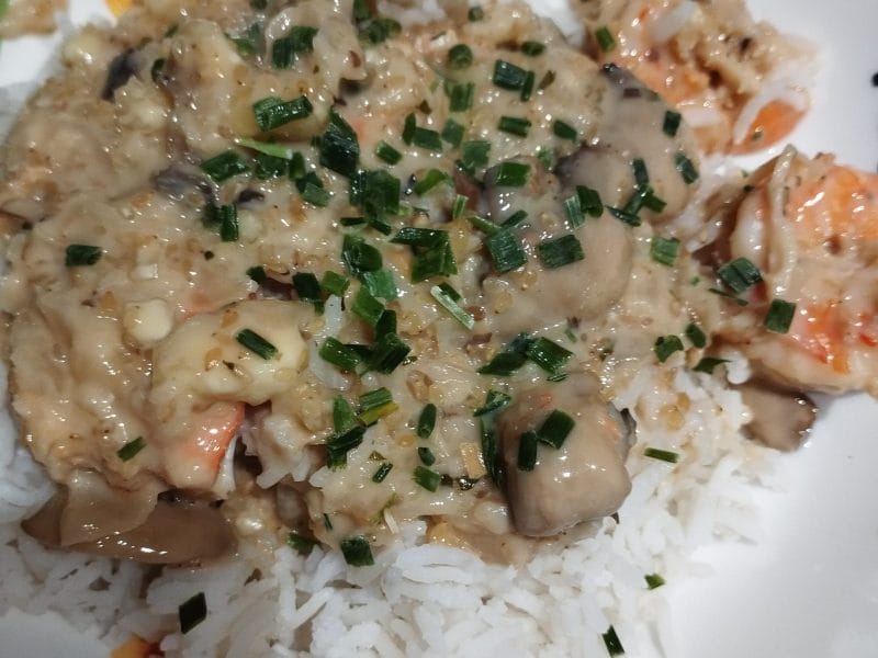 Cliquez pour zoomer ! Crevettes miel sésame au lait de coco Thermomix par fabrice57