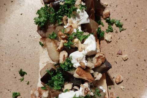 Cliquez pour zoomer ! Brushetta aubergines, chèvre et noix Thermomix par yumi72