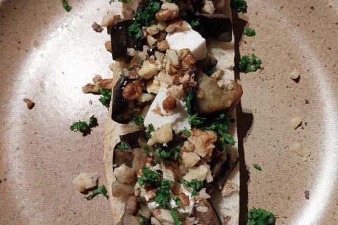 Cliquez pour zoomer ! Brushetta aubergines, chèvre et noix Thermomix par yumi72