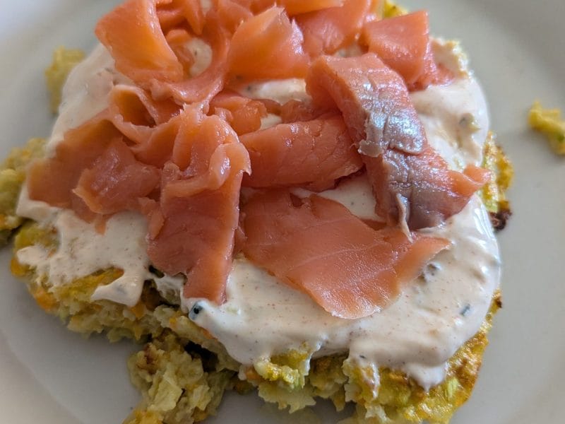 Cliquez pour zoomer ! Galette de légumes et saumon fumé Thermomix par oriane05