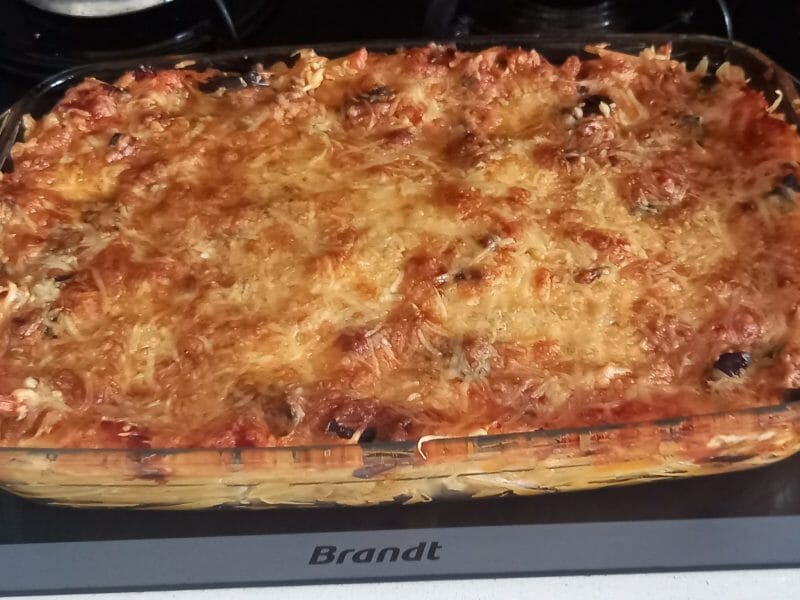 Cliquez pour zoomer ! Gratin de pâtes aux aubergines et tomates cerises Thermomix par bombitin