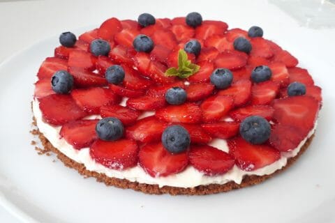 Cliquez pour zoomer ! Tarte aux fraises sans cuisson au Thermomix